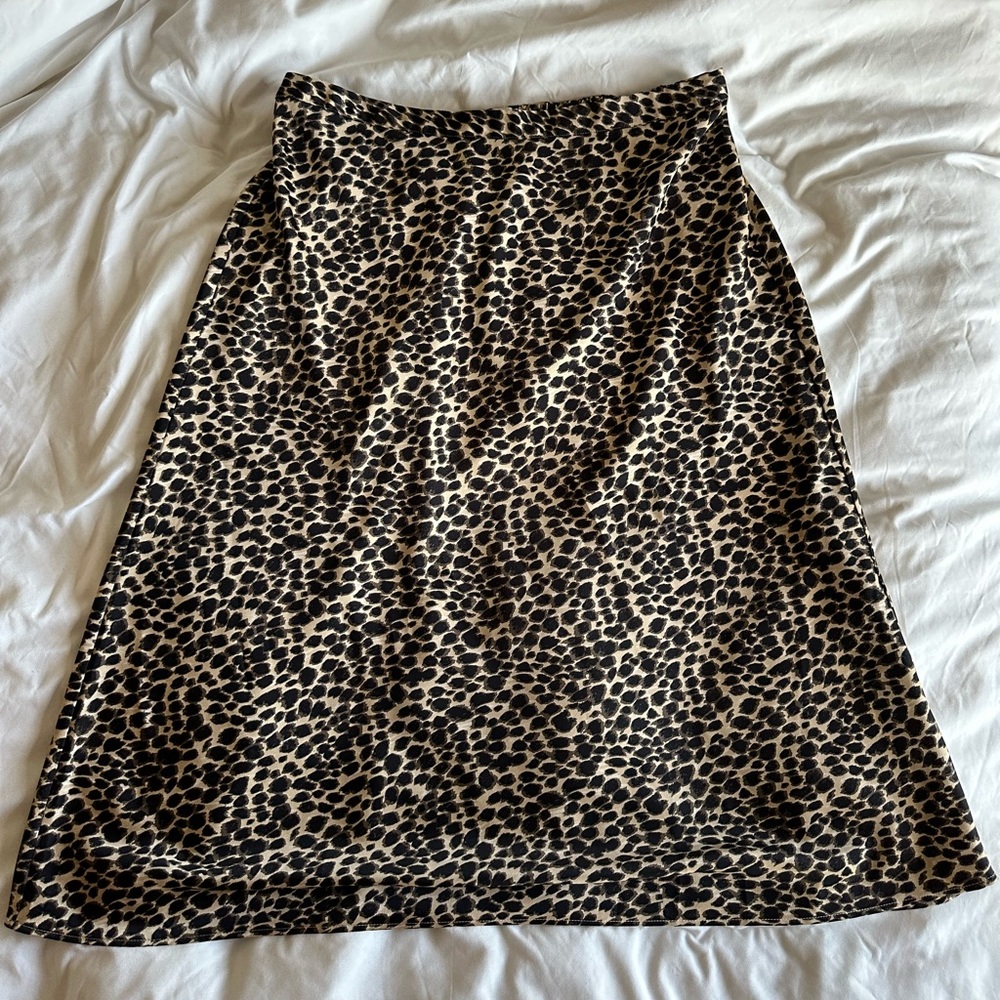 J. Crew Leopard Print Midi Skirt